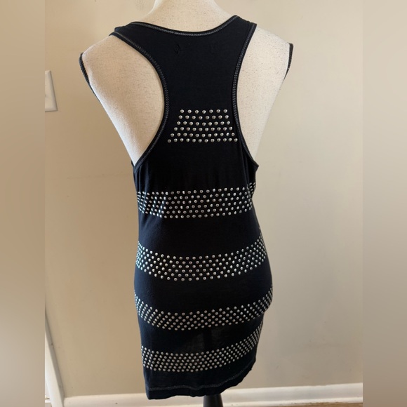 Velvet Heart black silver beaded black mini tank dress SZ SM - Picture 2 of 8